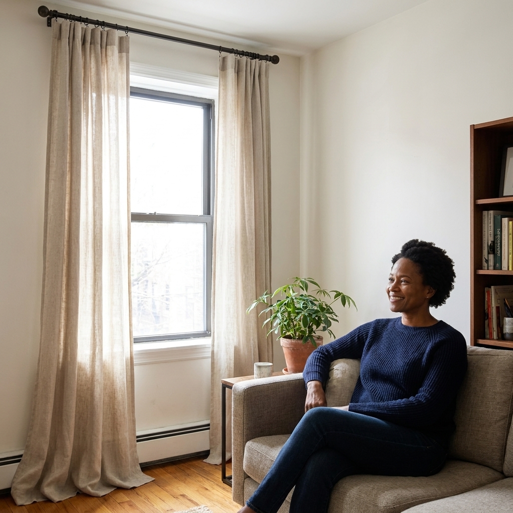 No-Drill Curtains That Make Ceilings Look Taller